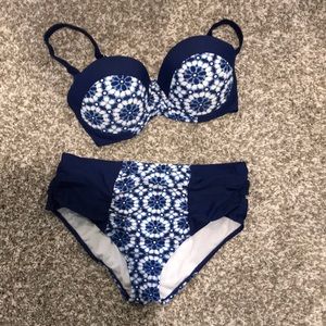 Two piece high waisted swim suit